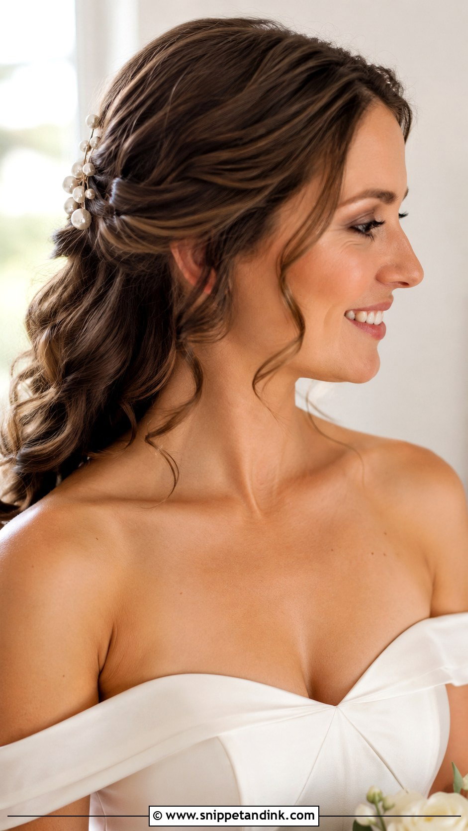 Pinned Back Wedding Hairstyle - Snippet and Ink - 25 Wedding Bridal Hair Ideas
