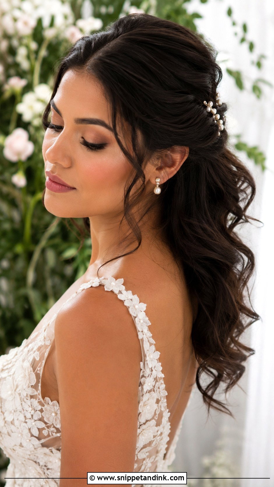 Pinned Back Wedding Hairstyle - Snippet and Ink - 20 Wedding Hair Front View Ideas