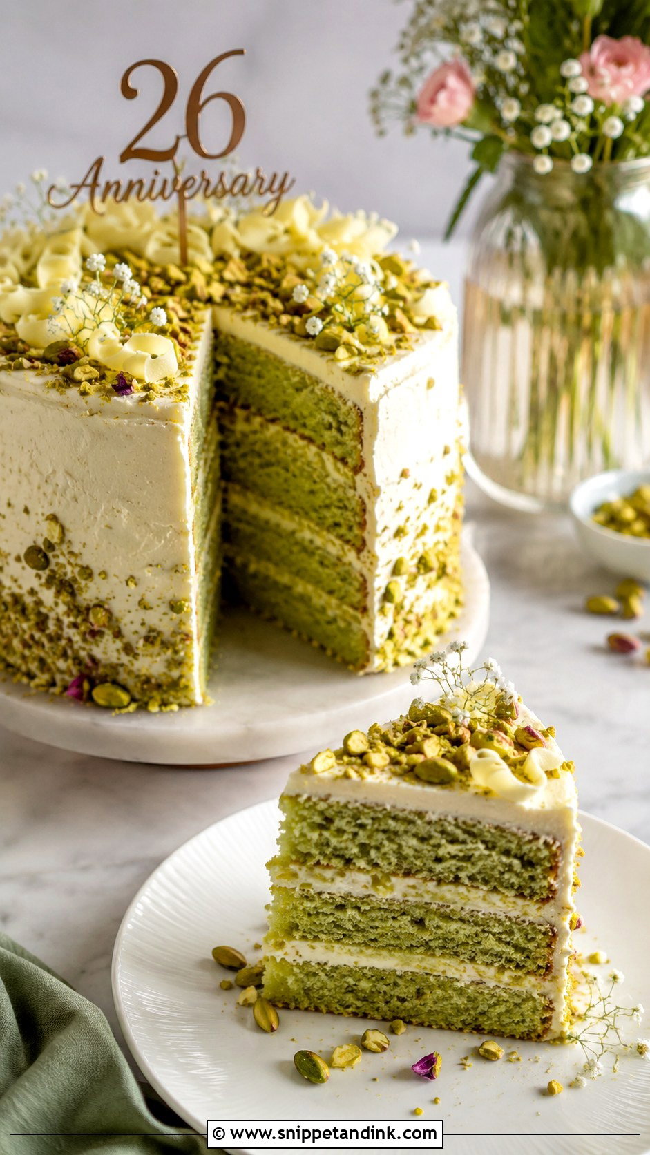 Pistachio Anniversary Cake - Snippet and Ink - 20 26th Anniversary Cake Ideas