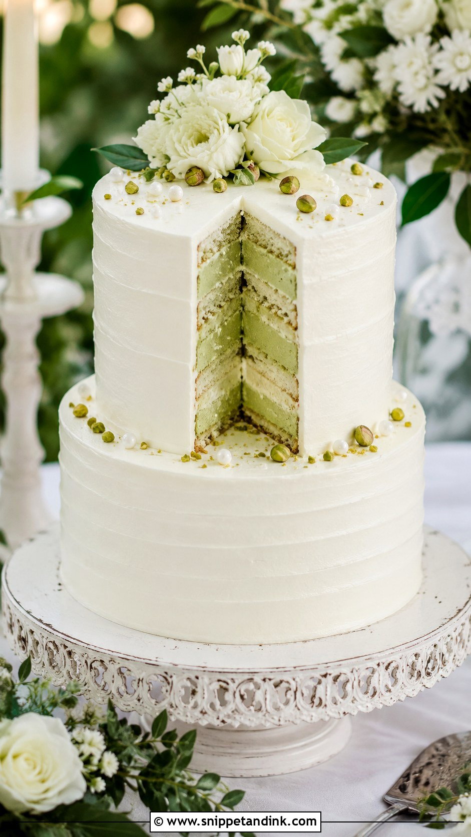 Pistachio Mousse Wedding Cake - Snippet and Ink - 25 Mousse Wedding Cake Ideas