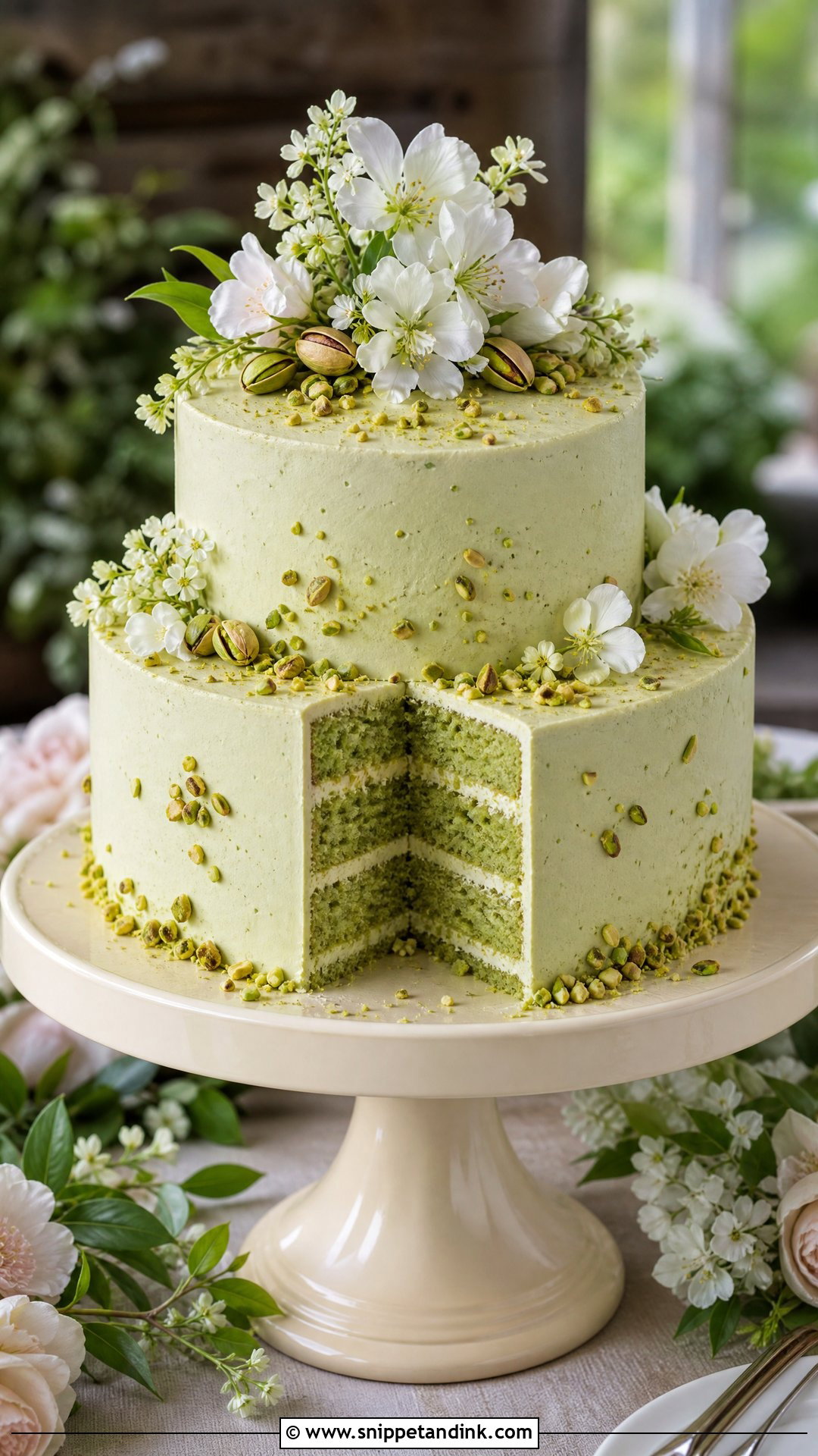 Pistachio Wedding Cake - Snippet and Ink - 20 Wedding Cake Flavors
