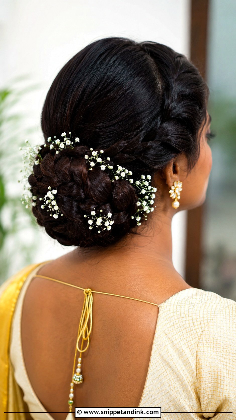 Pithi Braided Bun - Snippet and Ink - 15 Pithi Hair Styles for Bride