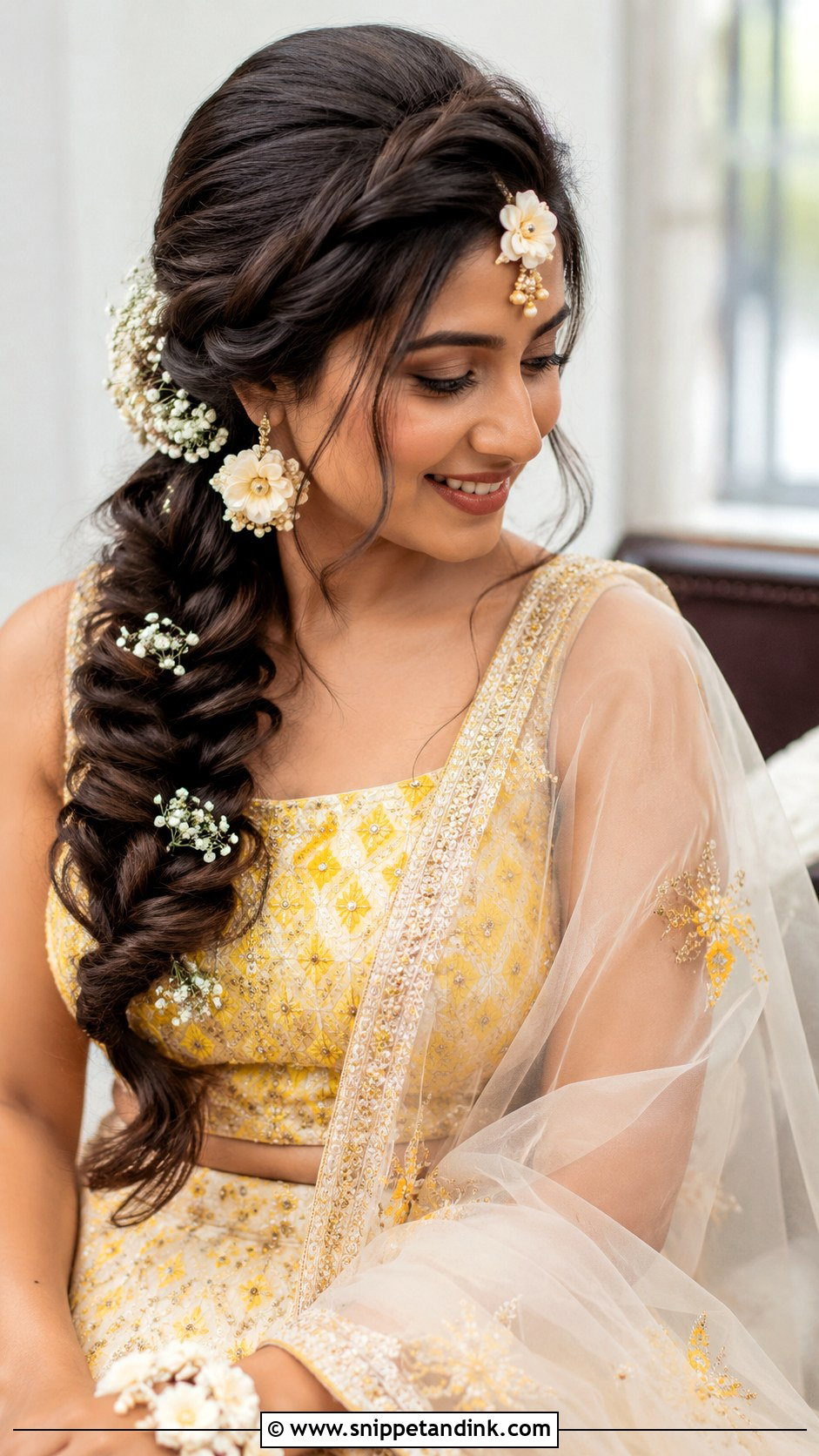 Pithi Fishtail Braid - Snippet and Ink - 15 Pithi Hair Styles for Bride