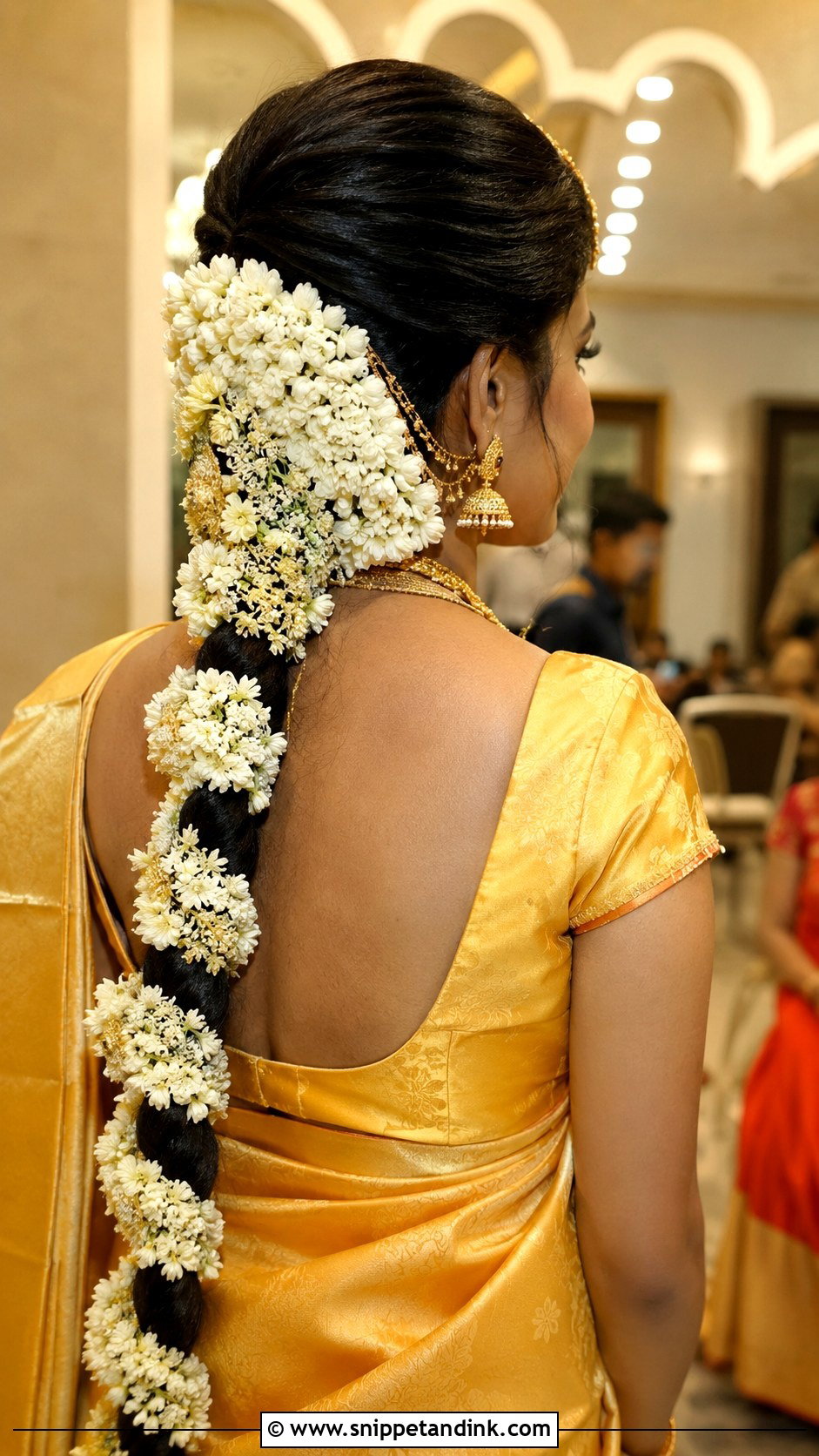 Pithi Long Braid With Gajra - Snippet and Ink - 15 Pithi Hair Styles for Bride
