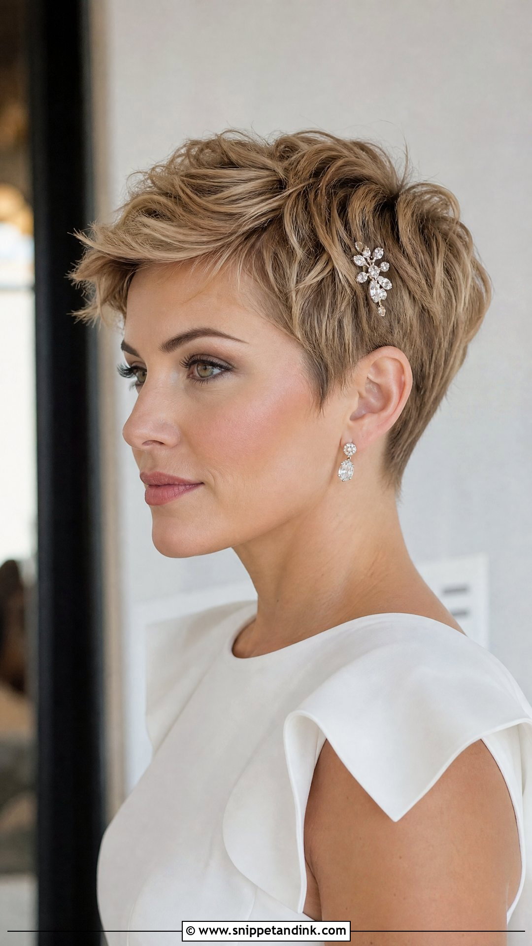 Pixie Cut Bridal Style - Snippet and Ink - 20 Modern Bride Hairstyles