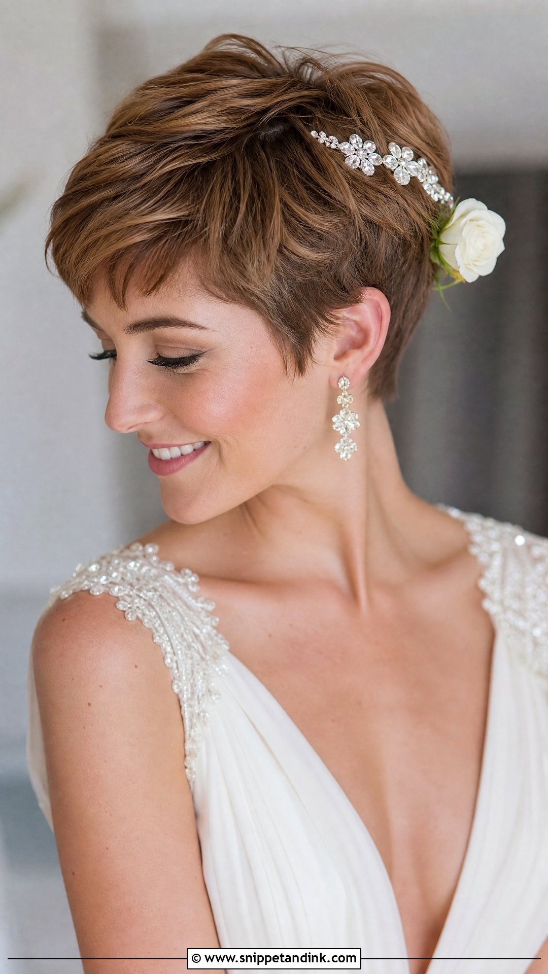 Pixie Cut Bridal Style - Snippet and Ink - 20 Timeless Wedding Hair Ideas