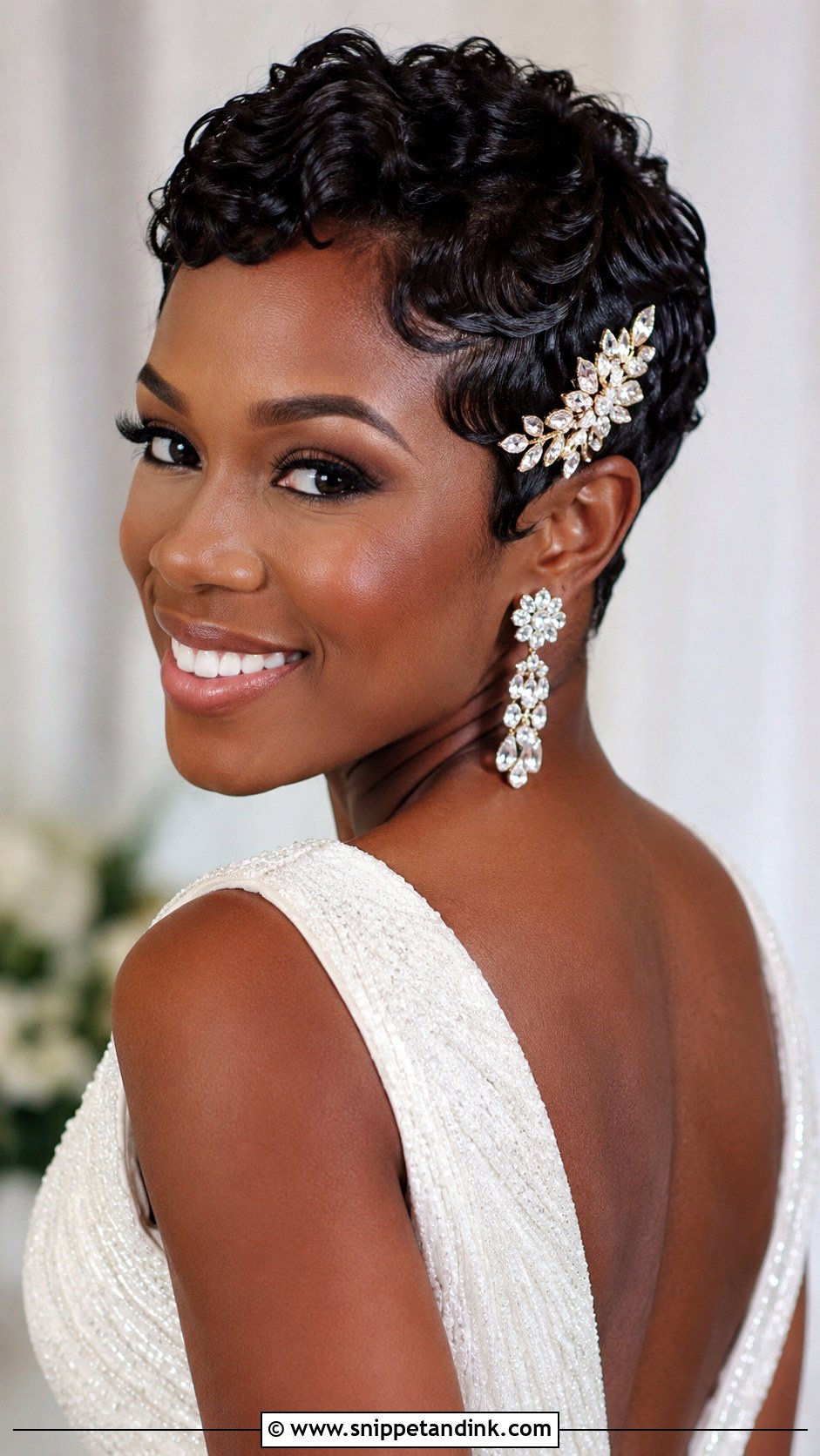Pixie Cut Bridal Style - Snippet and Ink - 25 Wedding Hairstyles for Black Women
