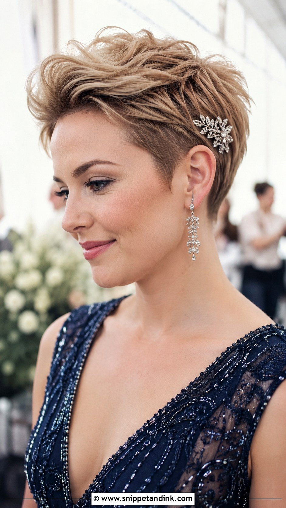 Pixie Cut Styling for Wedding Guest - Snippet and Ink - 25 Hair Inspo for Wedding Guest Ideas