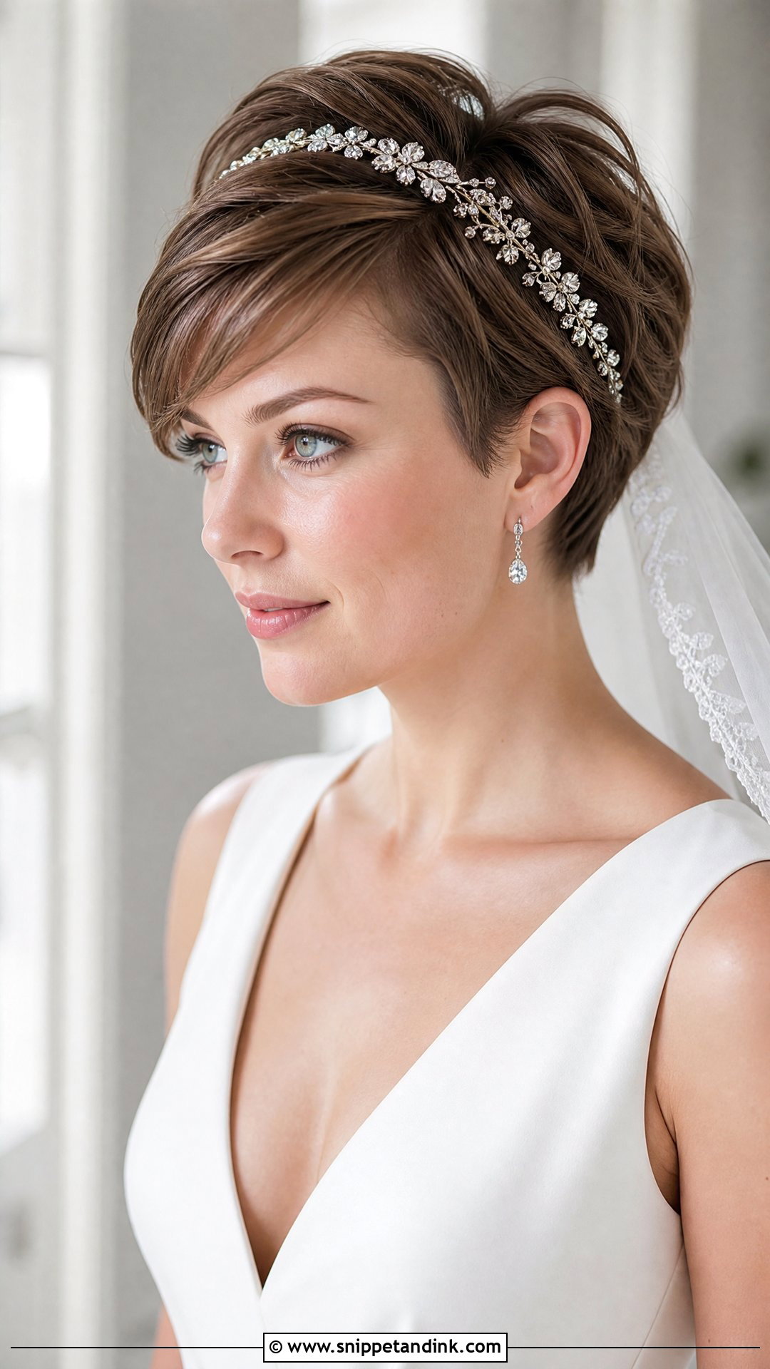 Pixie Cut Updo for Short Hair - Snippet and Ink - 20 Short Hair Wedding Updo Ideas