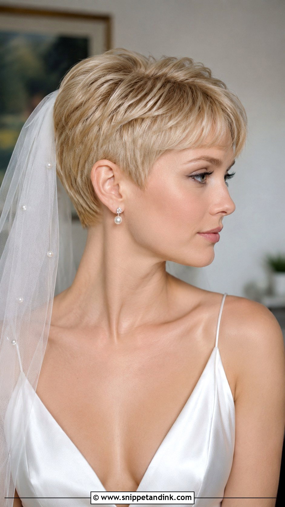 Pixie Cut Wedding Hair With Veil - Snippet and Ink - 15 Very Short Wedding Hair Ideas