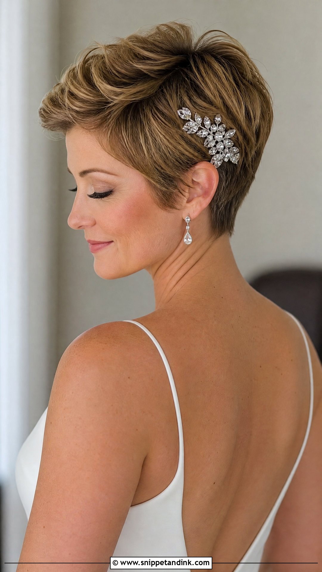 Pixie Cut Wedding Hairstyle - Snippet and Ink - 20 Trendy Wedding Hairstyles