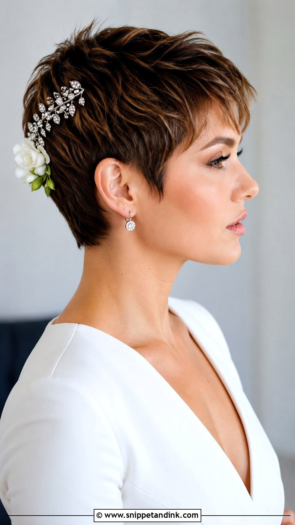 Pixie Cut Wedding Hairstyle - Snippet and Ink - 25 Wedding Hair Inspiration Ideas