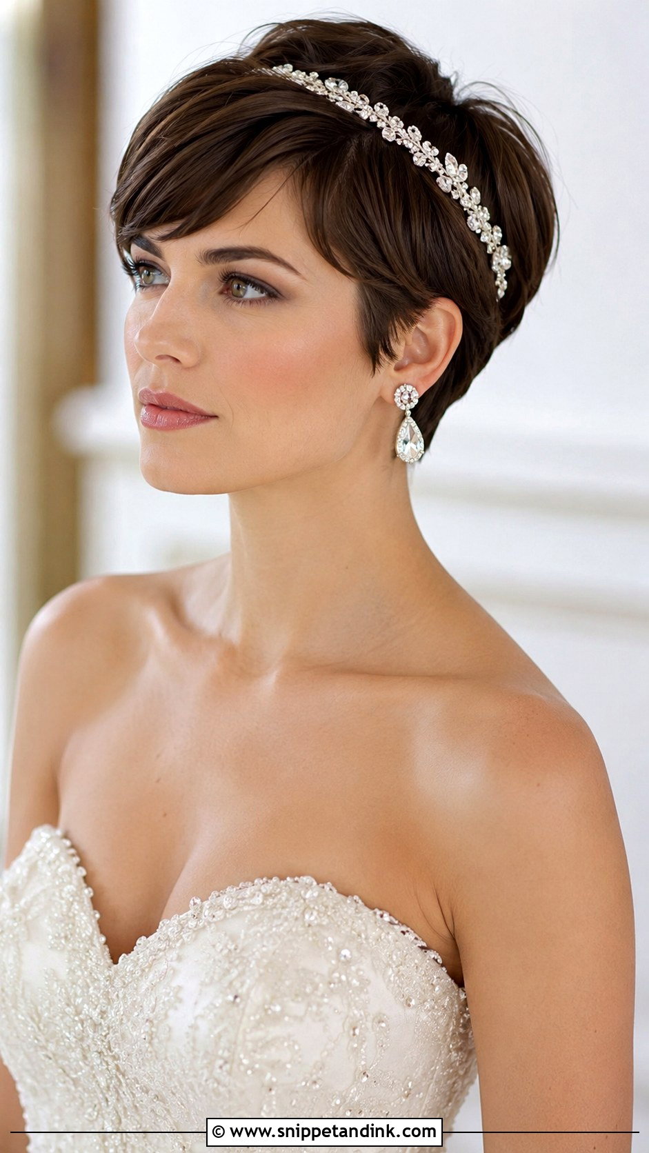 Pixie Cut Wedding Hairstyle With Headband - Snippet and Ink - 20 Wedding Hairstyle Short Hair Ideas