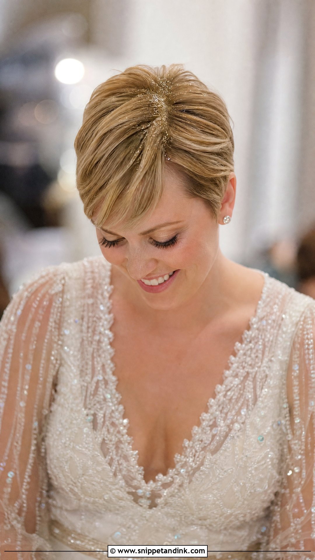 Pixie Cut With Glitter Roots - Snippet and Ink - 20 Pixie Short Hair Wedding Styles