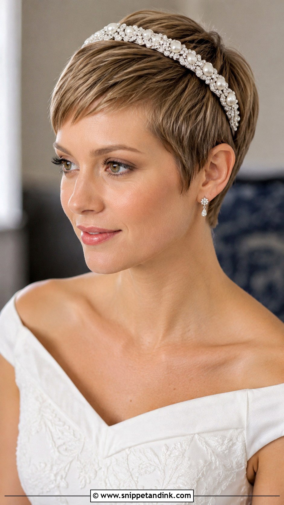 Pixie Cut With Headband - Snippet and Ink - 35 Wedding Hairstyles for Short Hair