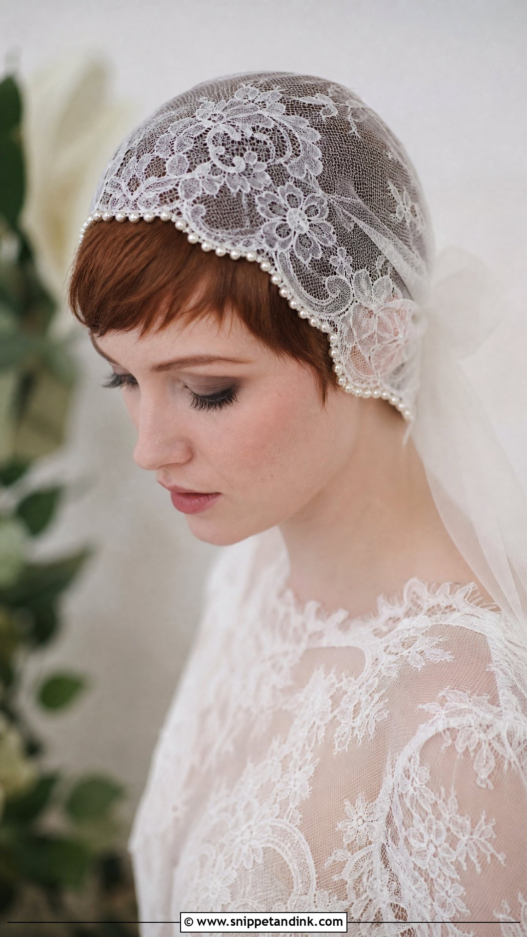 Pixie Cut With Juliet Cap Veil - Snippet and Ink - 20 Short Veil Hairstyles