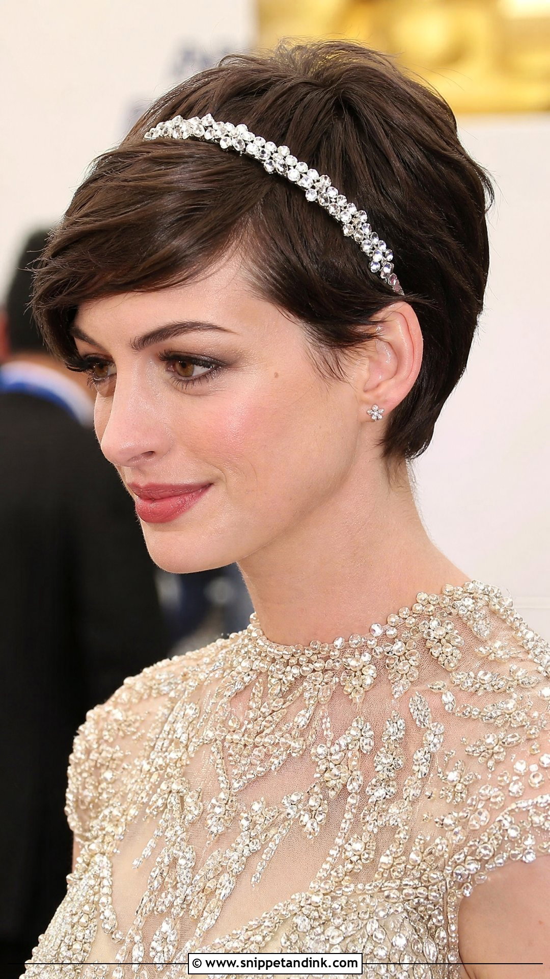 Pixie Cut With Rhinestone Headband - Snippet and Ink - 20 Pixie Short Hair Wedding Styles