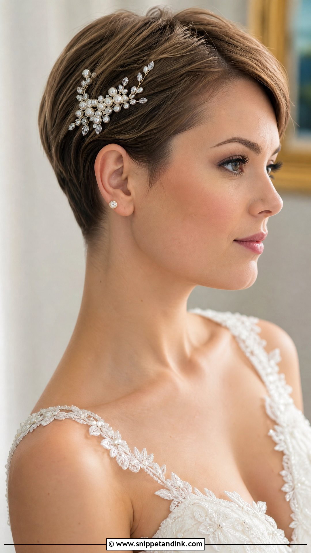 Pixie Cut With Side Comb - Snippet and Ink - 20 Pixie Short Hair Wedding Styles