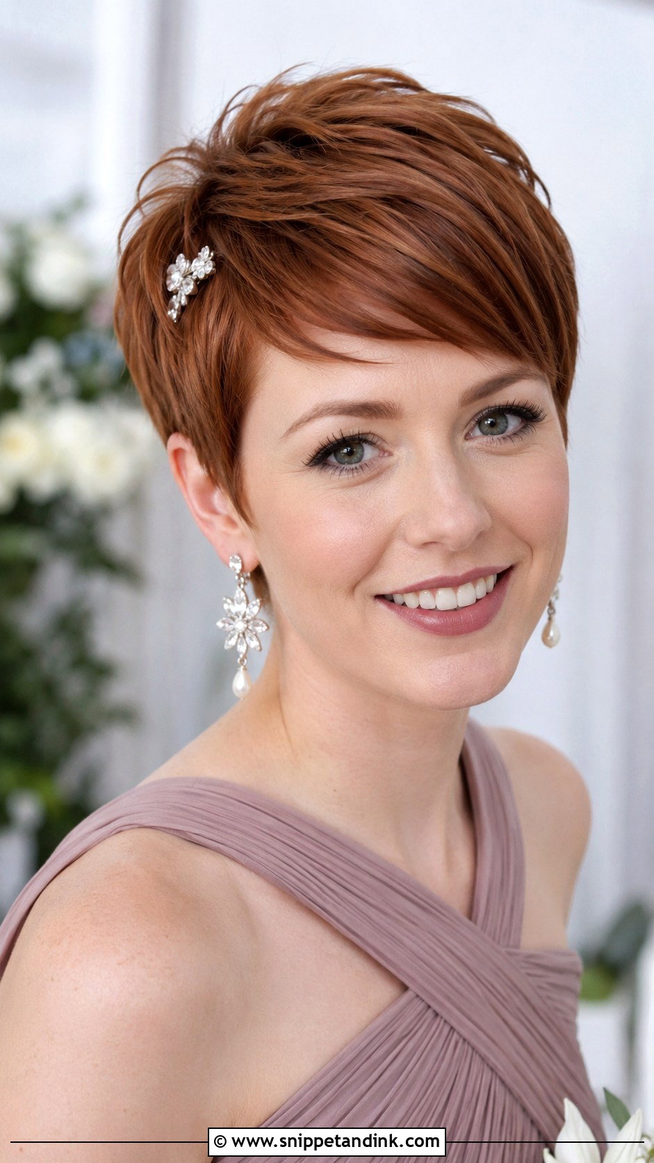 Pixie Cut With Side Swept Bangs - Snippet and Ink - 20 Bridemaids Hairstyles Shorter Hair
