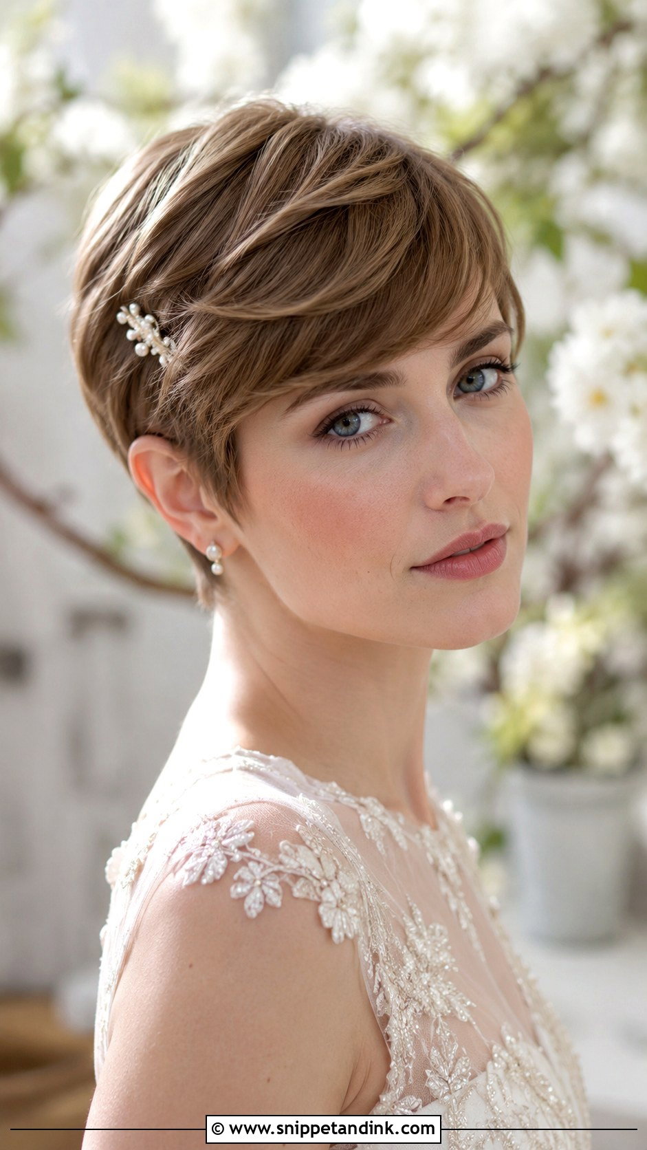Pixie Cut With Side Swept Bangs - Snippet and Ink - 20 Short Hair Ideas for Wedding