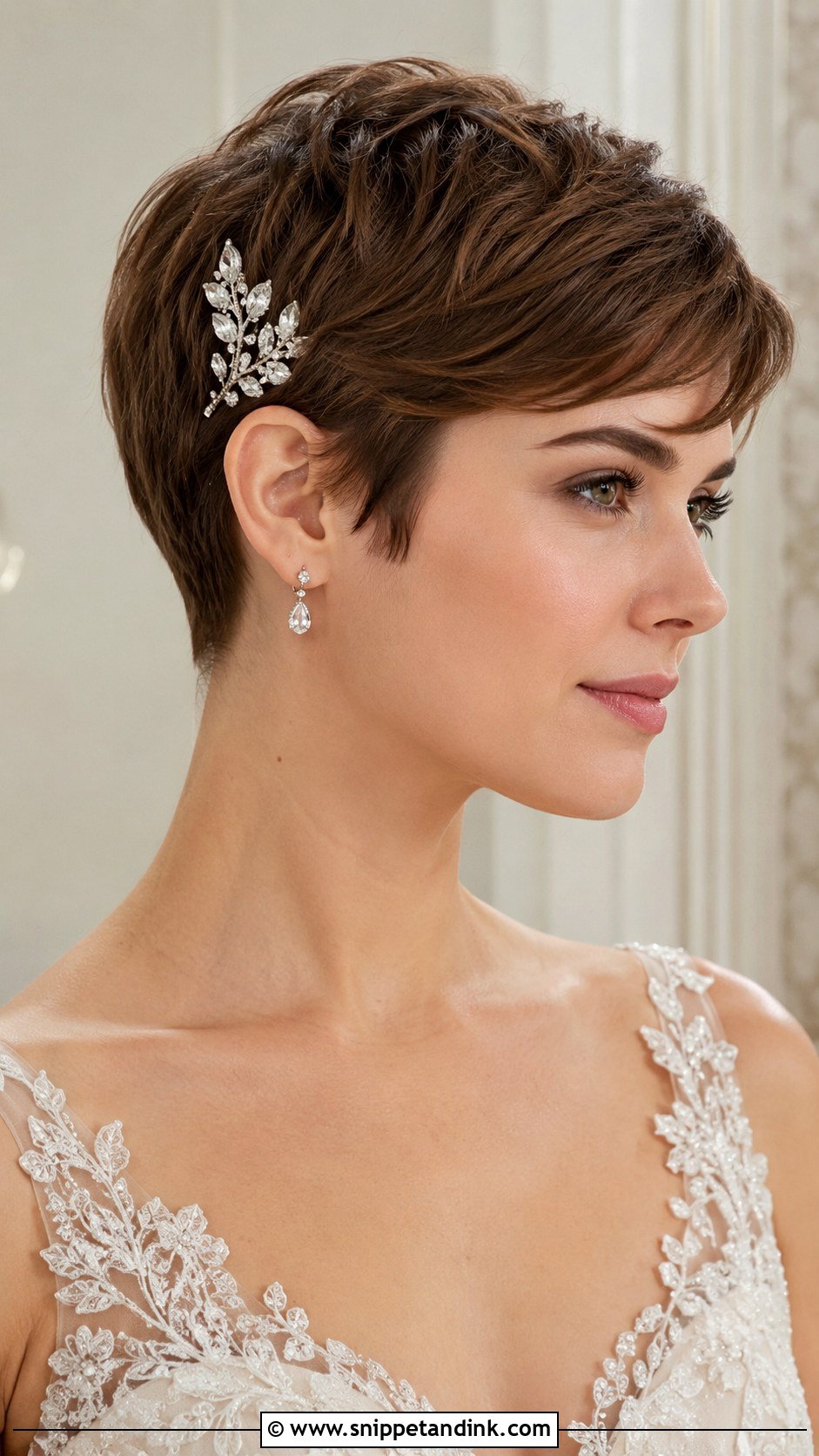 Pixie Cut With Side Swept Bangs - Snippet and Ink - 25 Short Hairstyle Women for Wedding Ideas