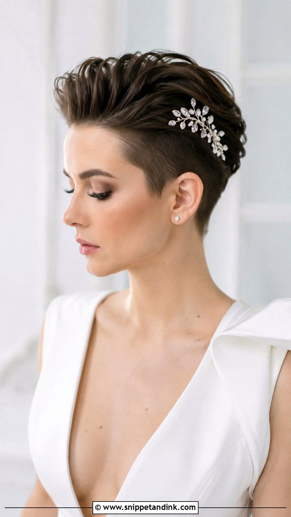 Pixie Cut With Slicked Back Sides - Snippet and Ink - 20 Pixie Cut Wedding Hairstyles