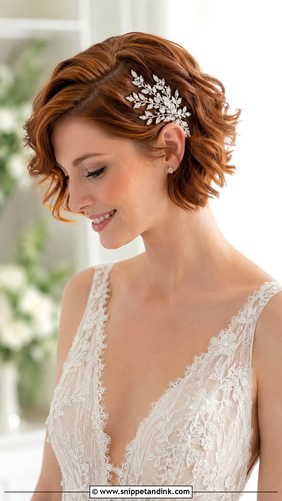 Pixie Cut With Soft Waves And Comb - Snippet and Ink - 20 Pixie Cut Wedding Hairstyles