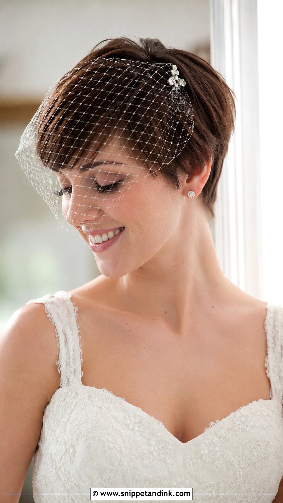 Pixie Cut With Veil - Snippet and Ink - 20 Wedding Hair Short Hair Ideas