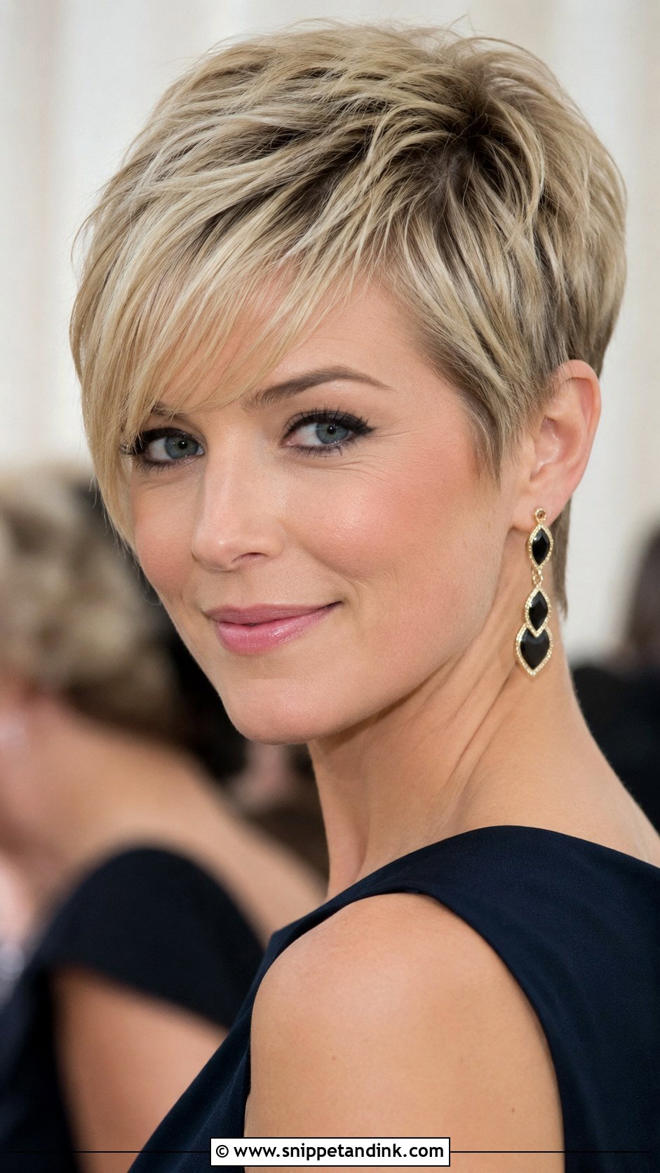 Pixie Cut with Side Sweep for Weddings - Snippet and Ink - 25 Short Hairstyle Wedding Guest Ideas