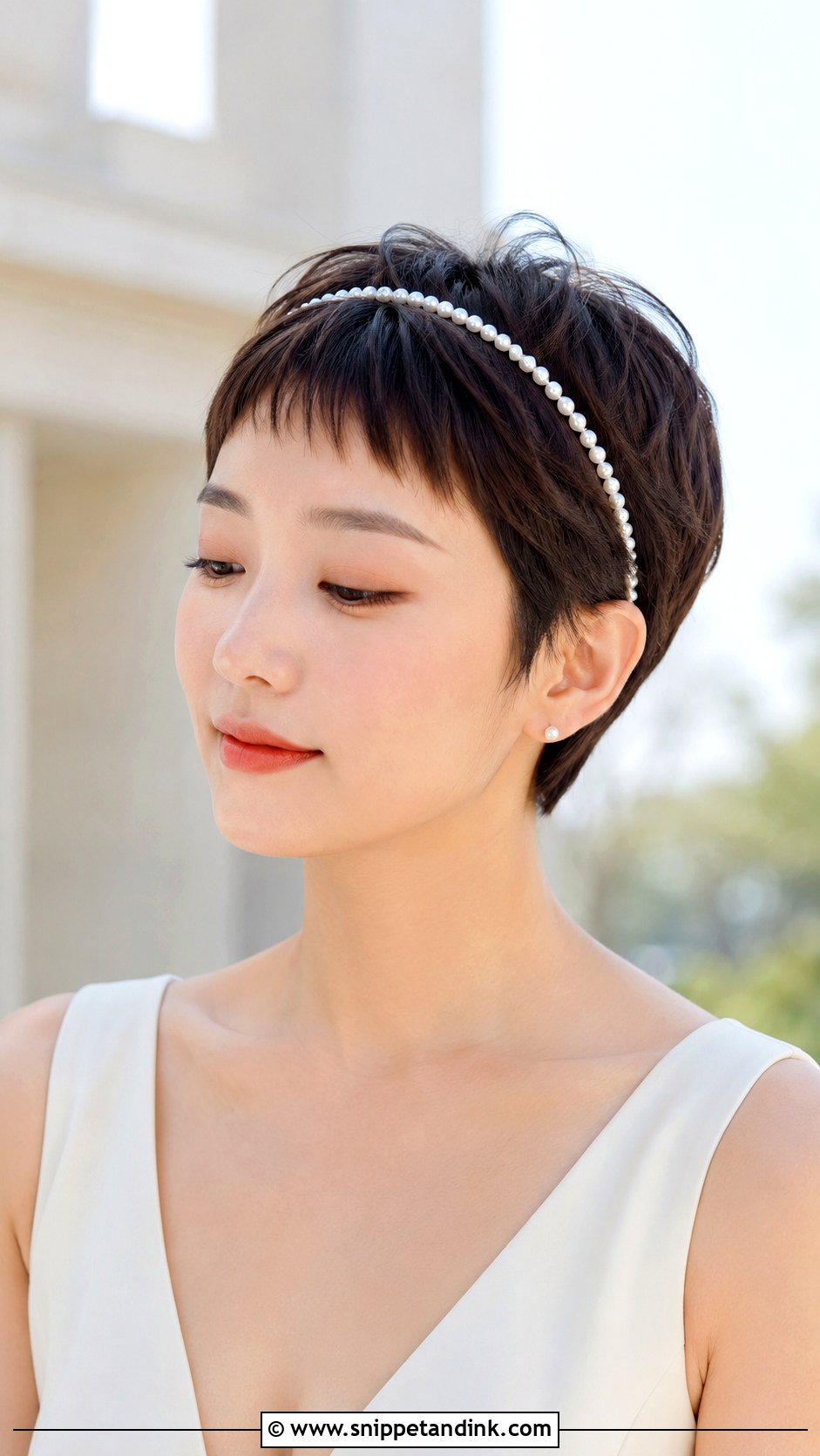 Pixie Wedding Hair With Baby Bangs - Snippet and Ink - 15 Pixie Hair Wedding Styles