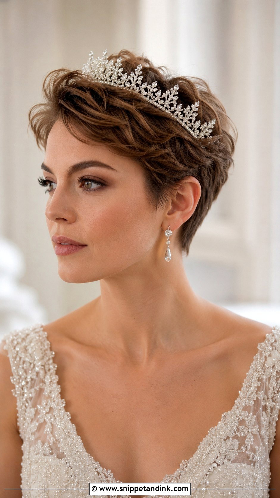 Pixie Wedding Hair With Crown - Snippet and Ink - 15 Pixie Hairstyles for Wedding