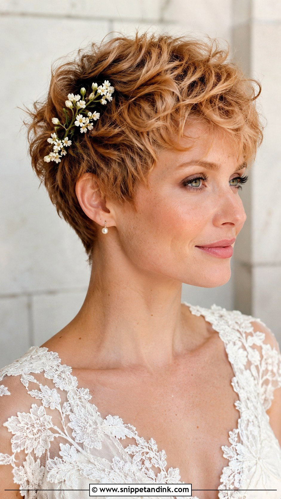 Pixie Wedding Hair With Flowers - Snippet and Ink - 15 Pixie Hairstyles for Wedding