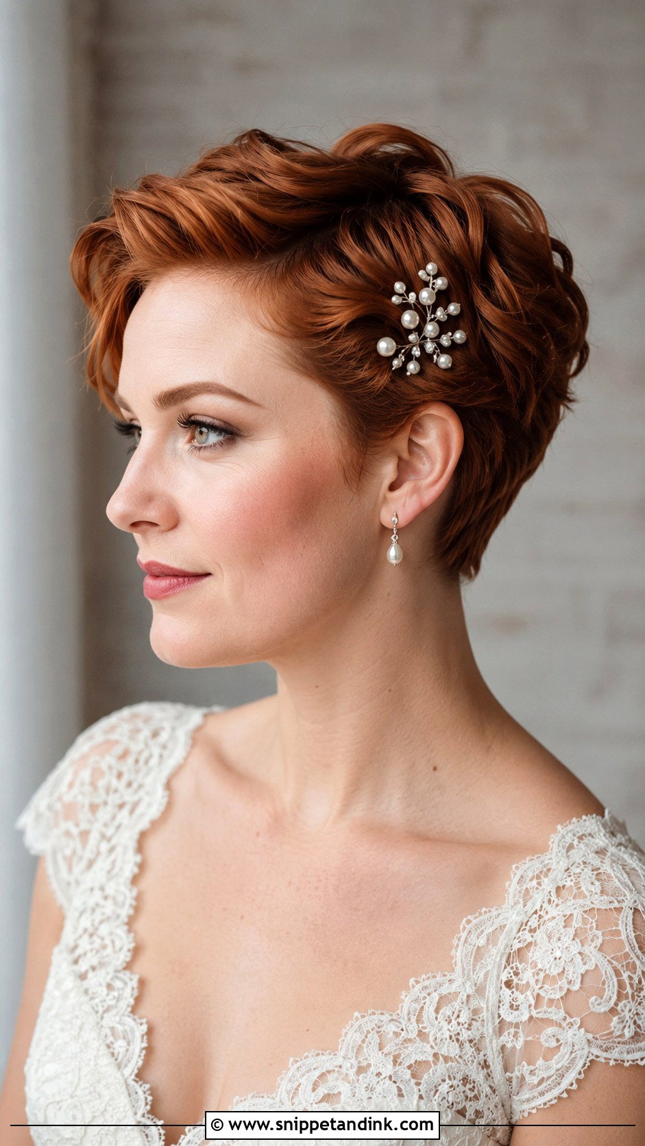 Pixie Wedding Hair With Pearl Pins - Snippet and Ink - 15 Pixie Hairstyles for Wedding