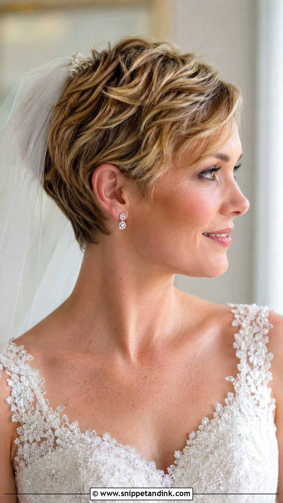 Pixie Wedding Hair With Veil - Snippet and Ink - 15 Pixie Hairstyles for Wedding