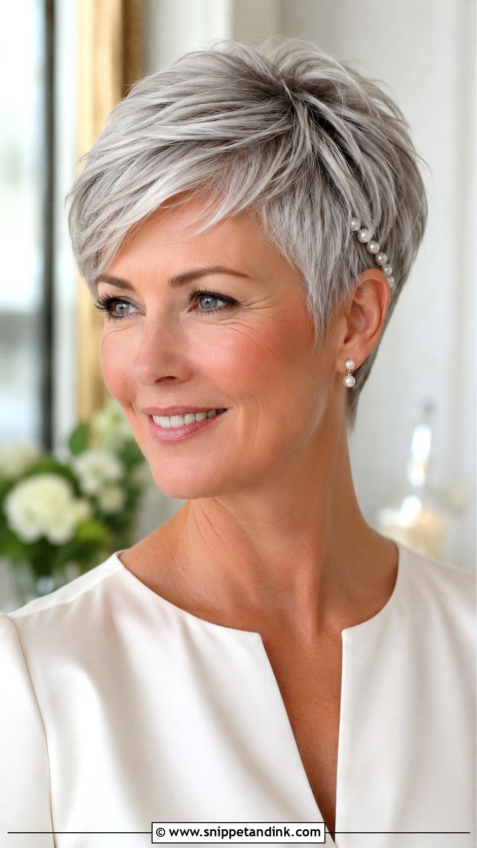 Pixie Wedding Hairstyle For Gray Hair - Snippet and Ink - 15 Wedding Hairstyles for Grey Hair