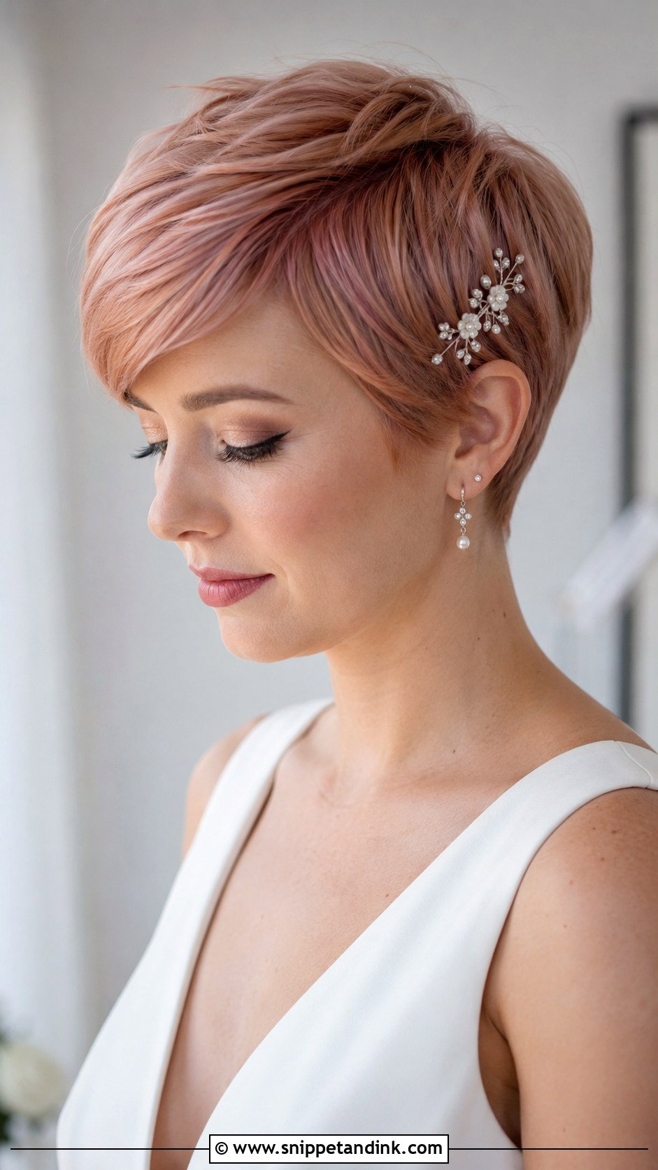 Pixie With Bold Color - Snippet and Ink - 25 Pixie Wedding Hair Ideas