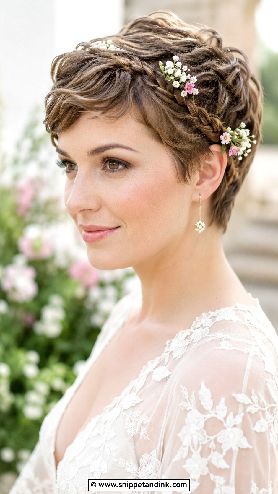 Pixie With Braided Detail - Snippet and Ink - 25 Pixie Wedding Hair Ideas