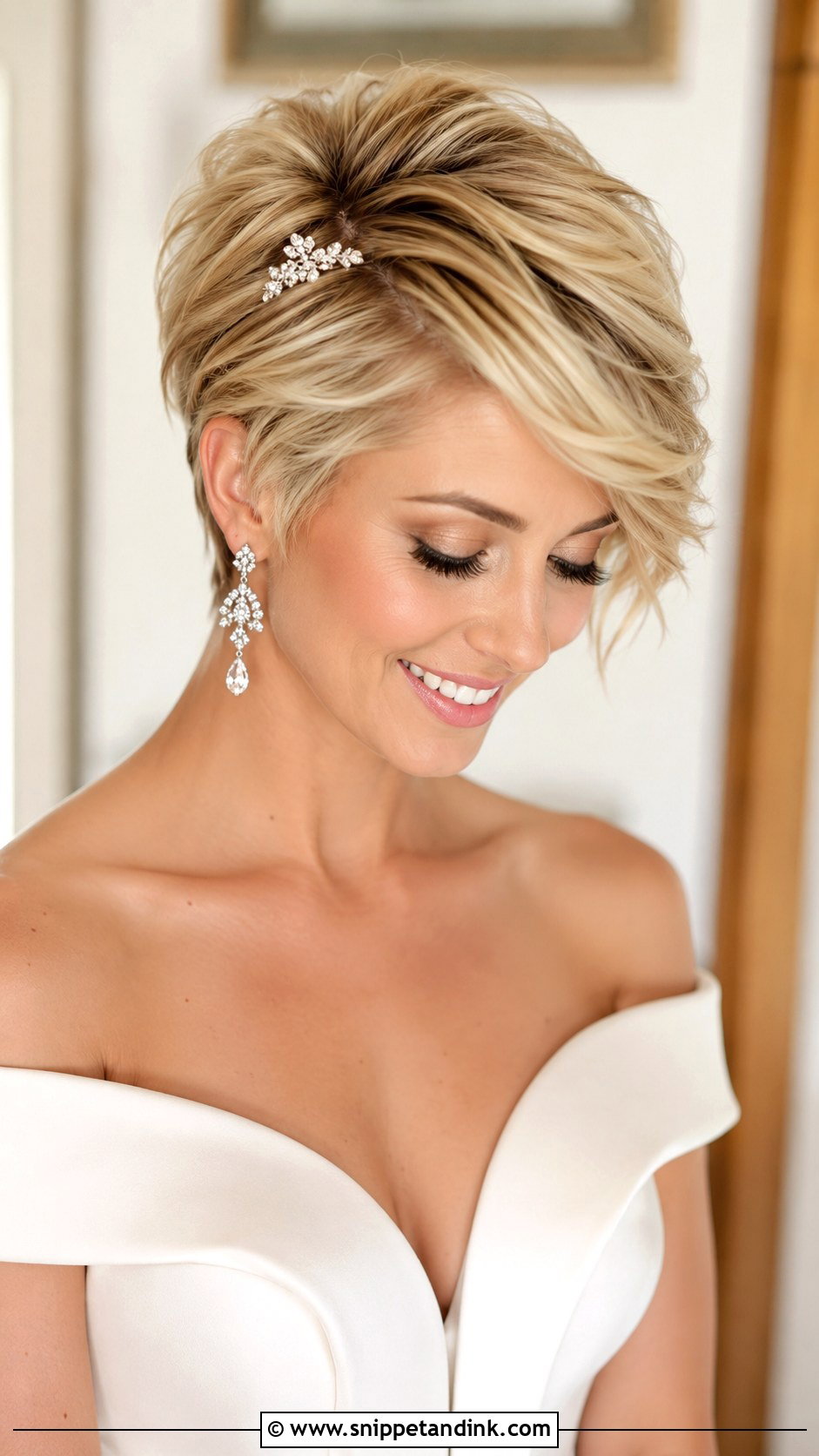 Pixie With Deep Side Sweep - Snippet and Ink - 25 Pixie Wedding Hair Ideas