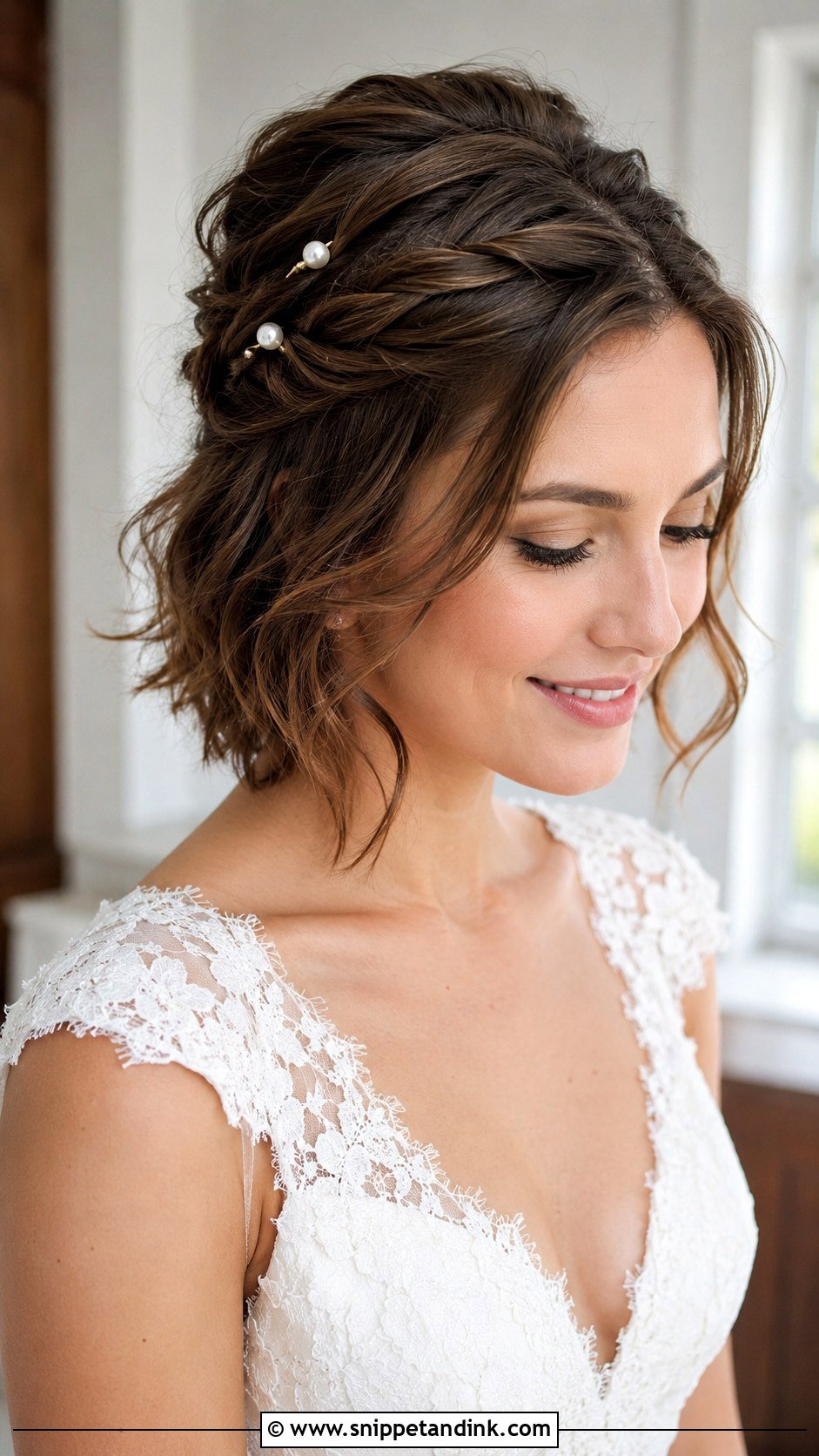 Pixie With Half Up Twist - Snippet and Ink - 25 Pixie Wedding Hair Ideas