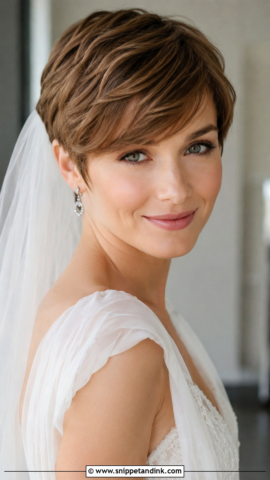 Pixie With Side Bangs - Snippet and Ink - 20 Pixie Wedding Hairstyles