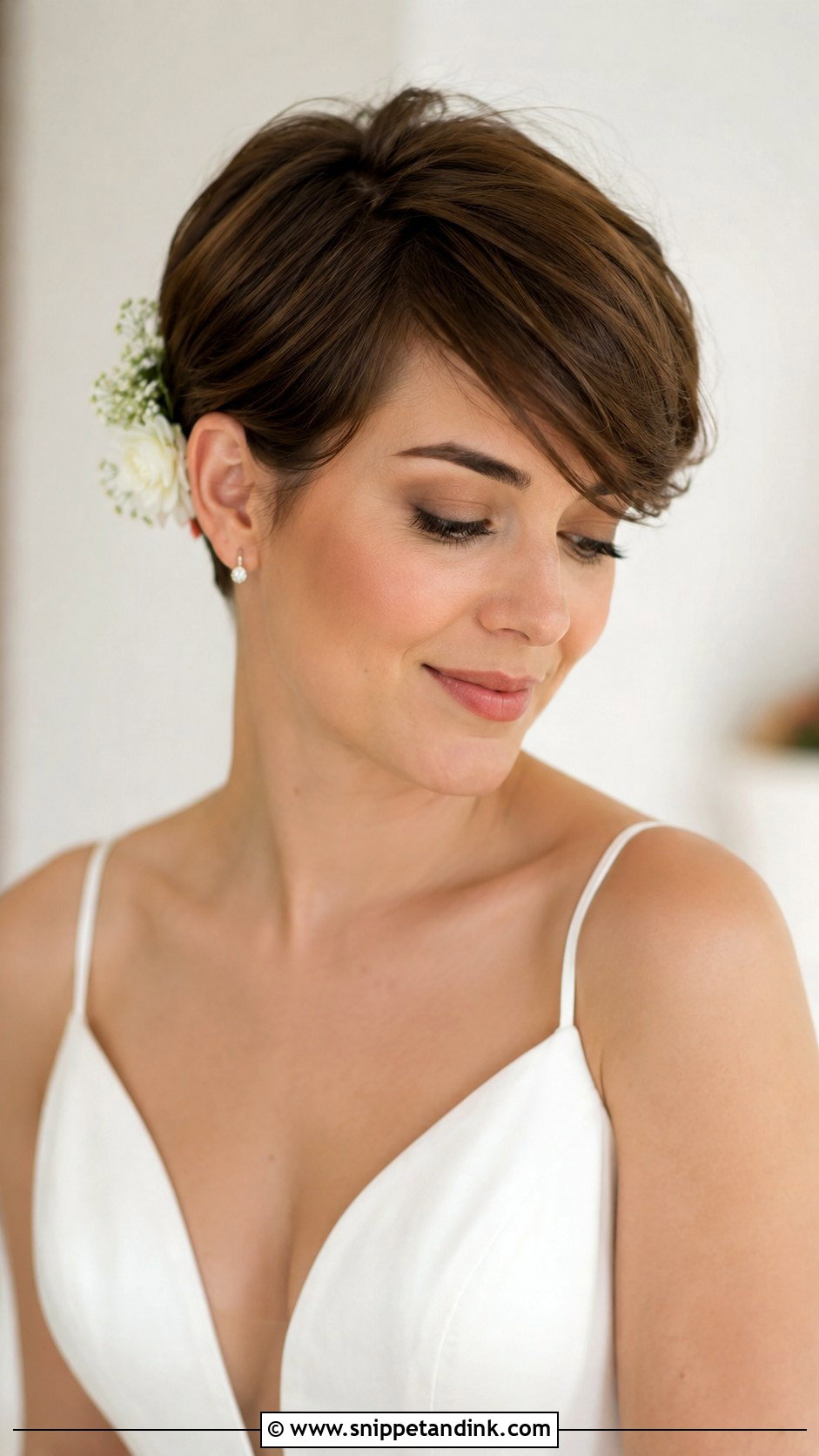 Pixie With Side Swept Bangs - Snippet and Ink - 20 Cute Wedding Hairstyles for Short Hair