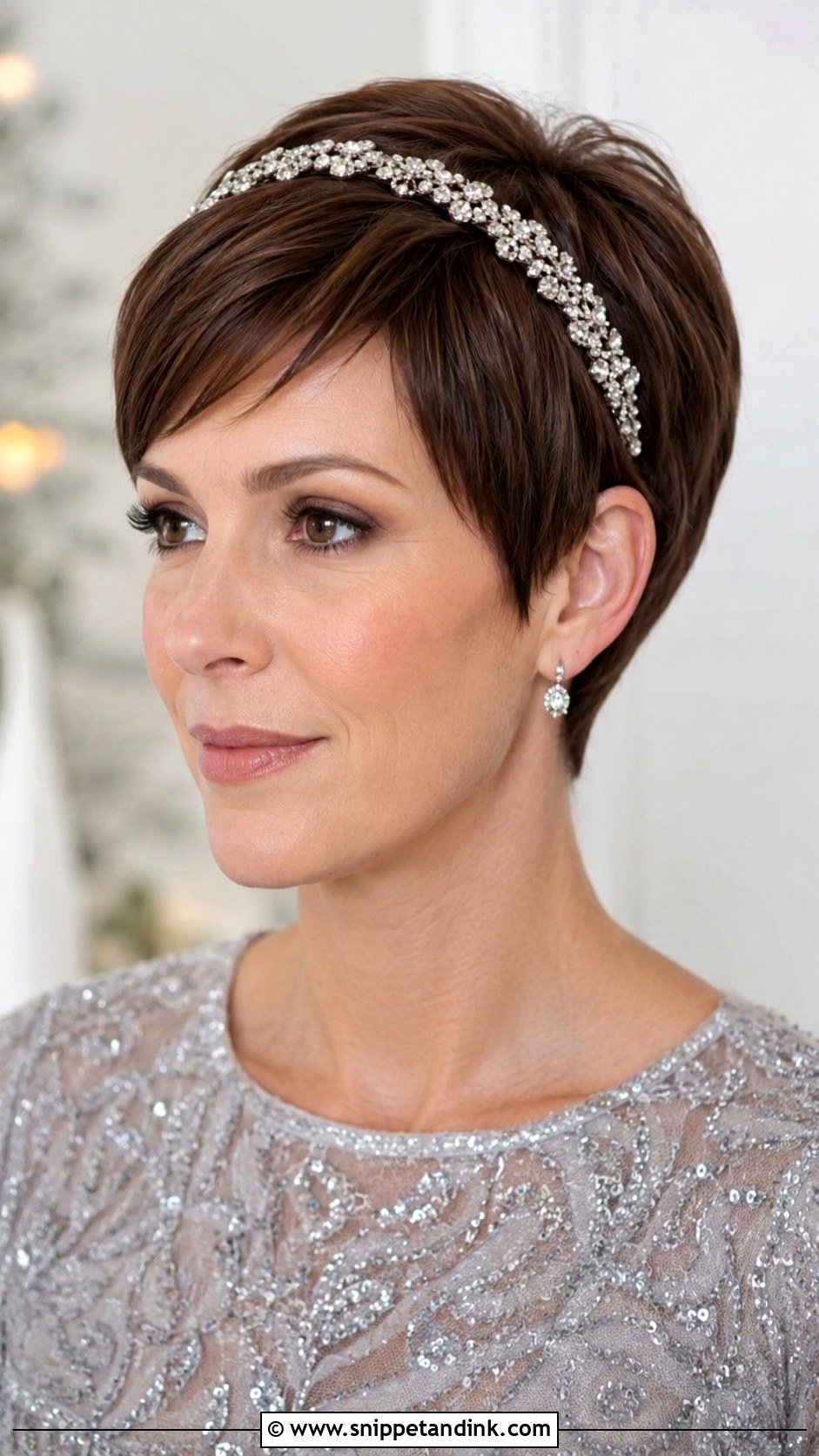 Pixie With Sparkly Headband - Snippet and Ink - 25 Wedding Guest Short Hairstyles