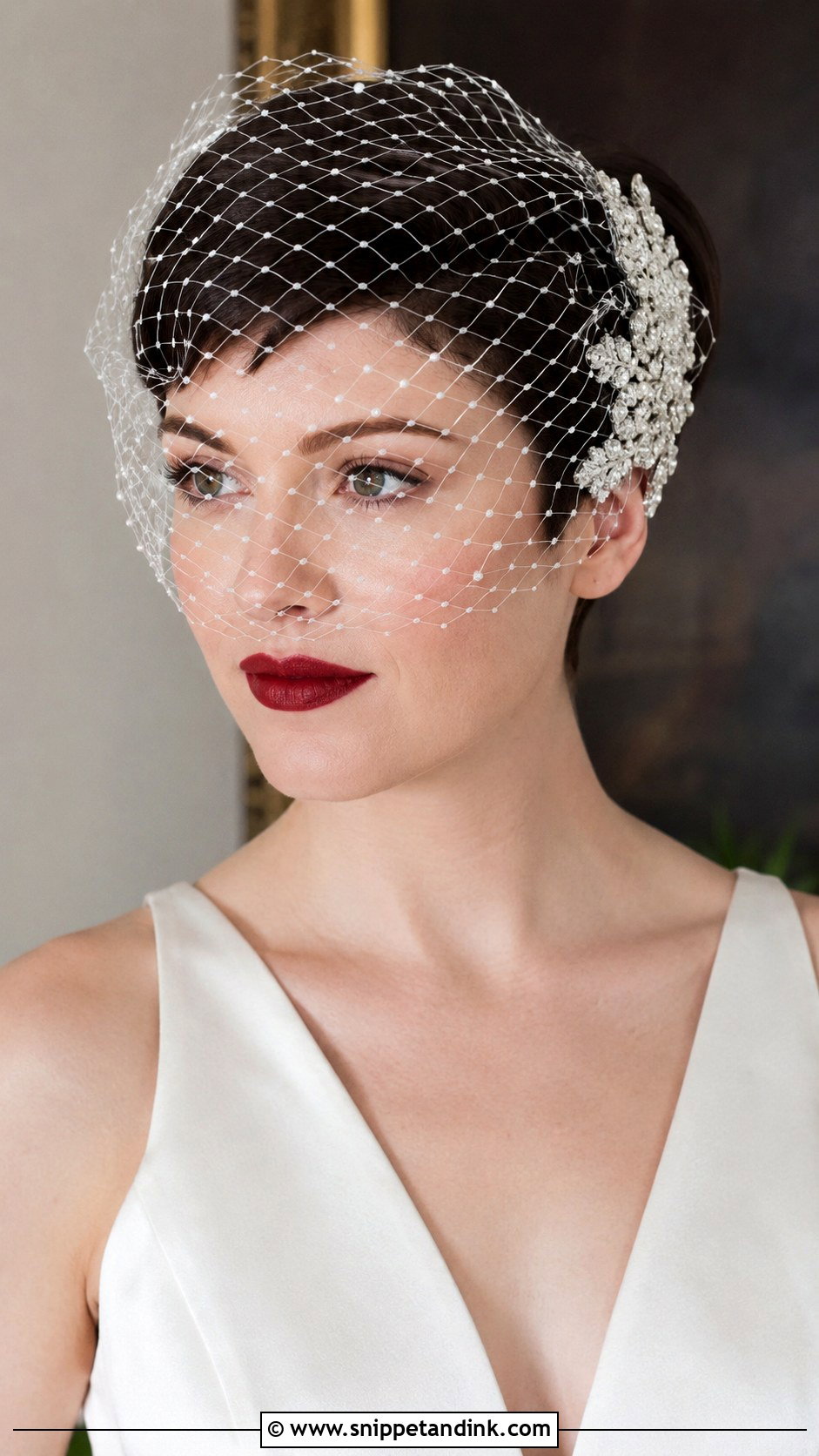 Pixie With a Birdcage Veil - Snippet and Ink - 20 Pixie Wedding Hairstyles
