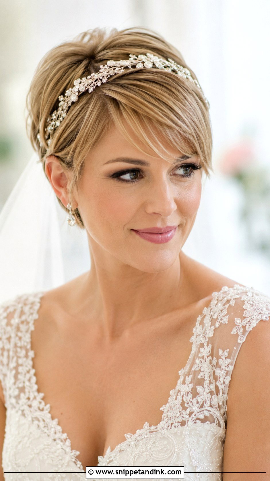 Pixie with Side Bangs - Snippet and Ink - 30 Short Hair Wedding Ideas
