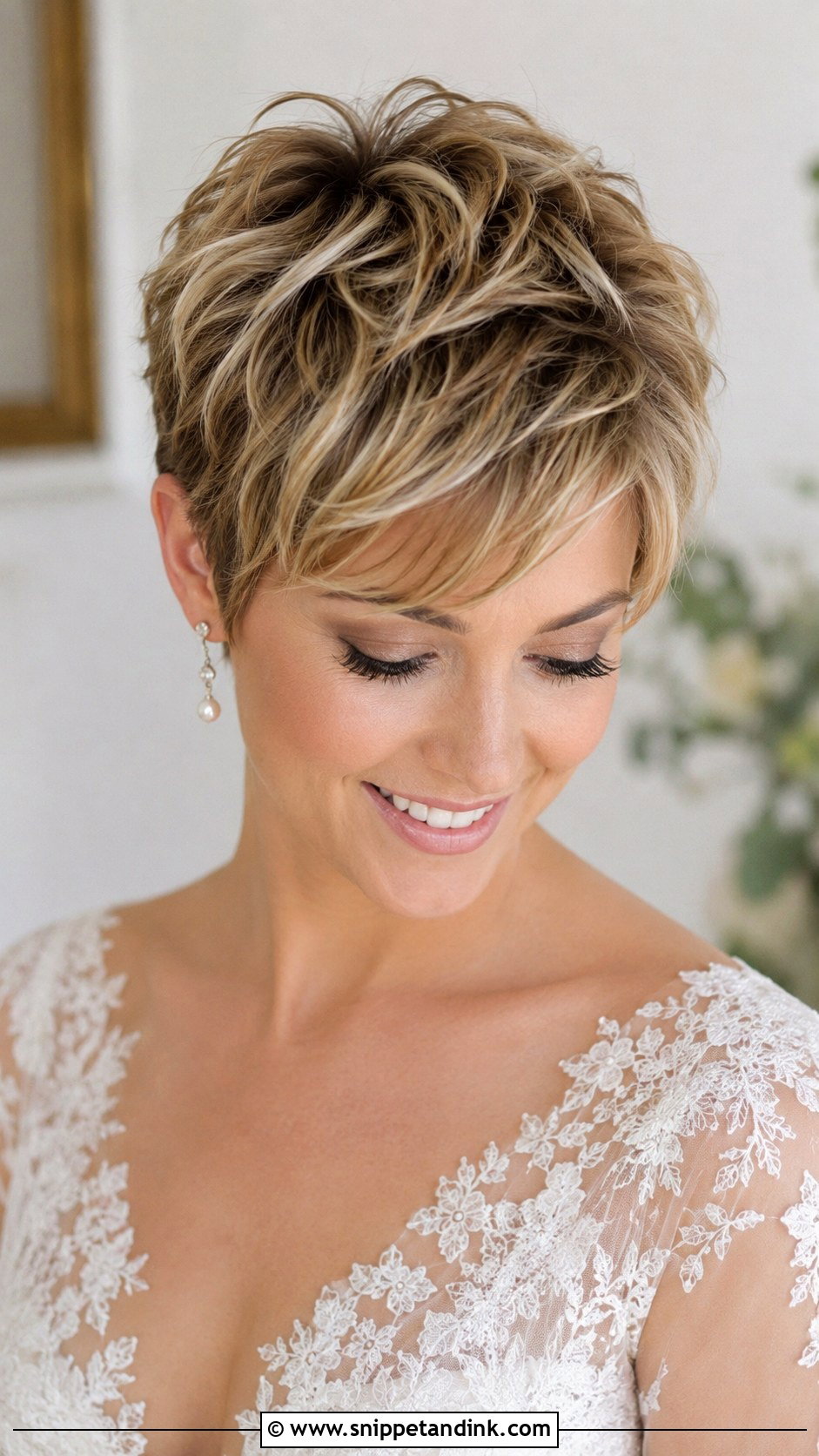 Pixie with Subtle Highlights - Snippet and Ink - 25 Bride with Short Hair Ideas