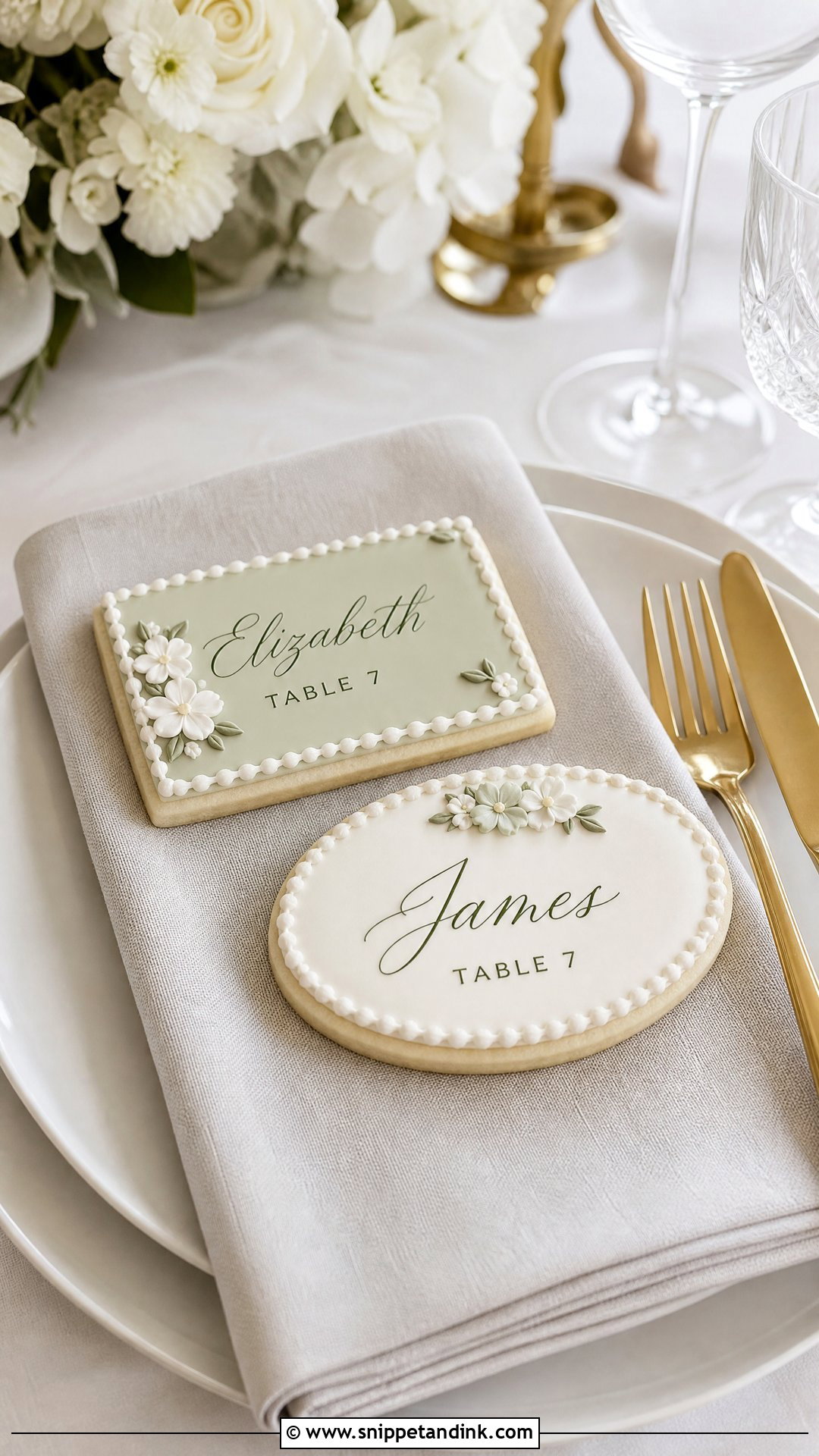 Place Card Wedding Cookies - Snippet and Ink - 20 Wedding Cookies