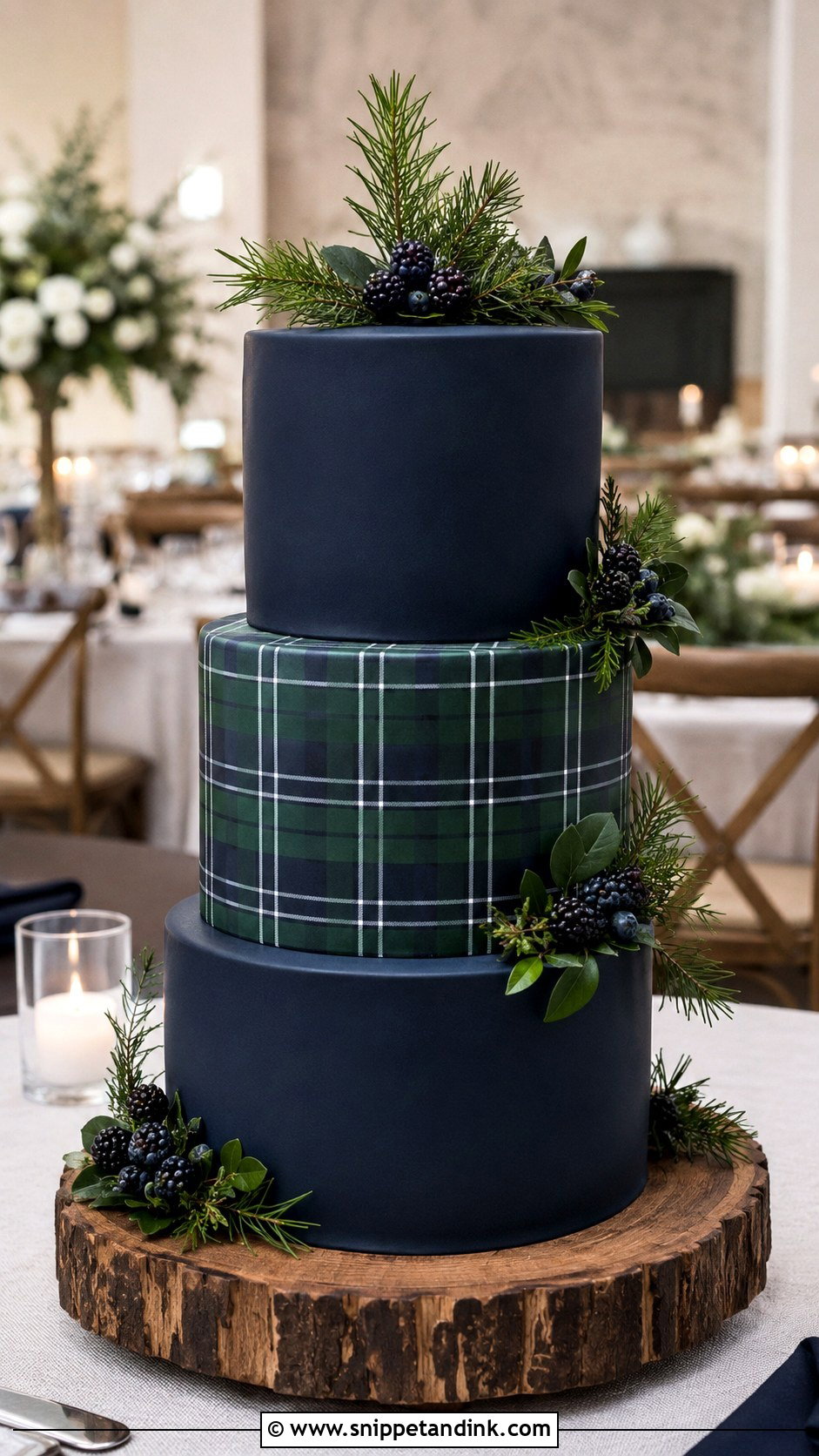 Plaid Wedding Cake - Snippet and Ink - 30 Masculine Wedding Cake Ideas