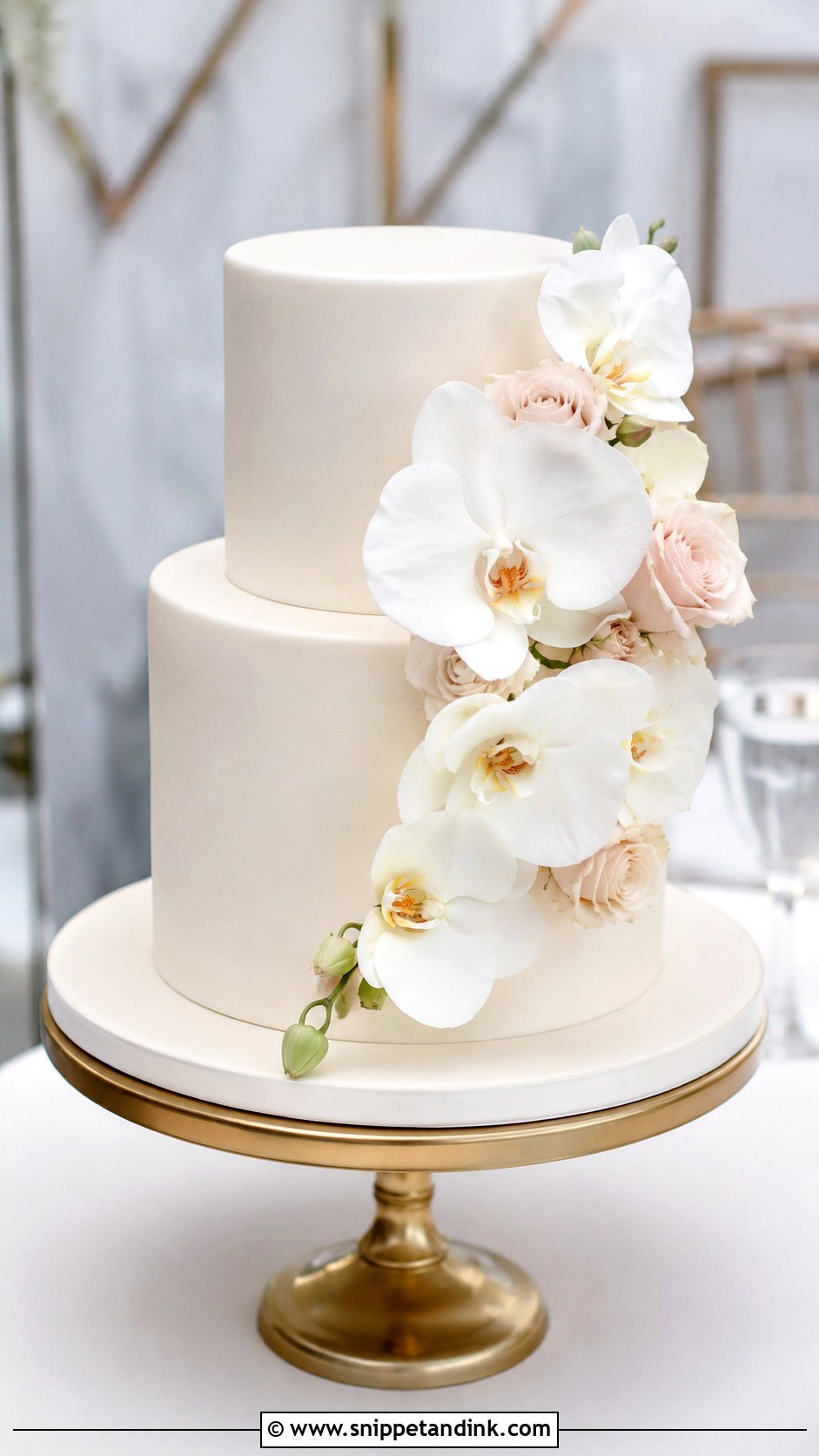 Plain Fondant Wedding Cake With Flowers - Snippet and Ink - 20 Plain Wedding Cake Ideas with Flowers