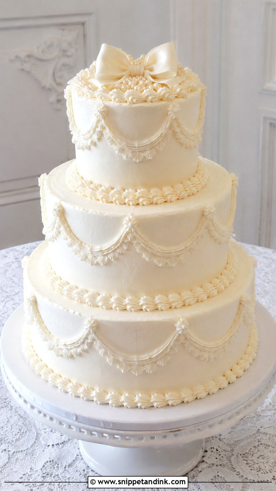 Plain White 3 Tier Vintage Wedding Cake - Snippet and Ink - 20 Plain White 3 Tier Wedding Cake Ideas