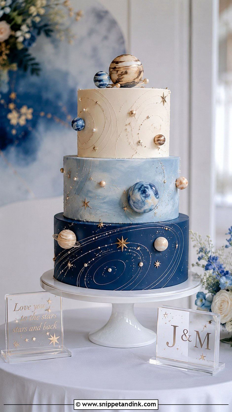 Planet Wedding Cake - Snippet and Ink - 20 Cosmos Cake Ideas for Wedding